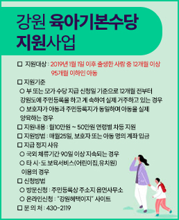 강원 육아기본수당 지원사업
