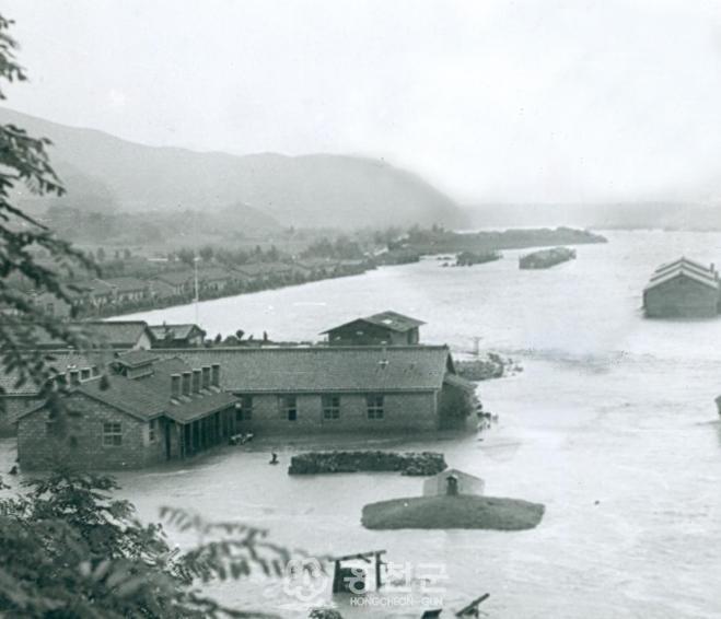 1969년 수해현장 의 사진